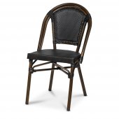 Krzesło aluminiowe Paris, kawiarniane, wys. siedziska 46cm, tekstylia, czarno-brązowe, XIRBI 78578